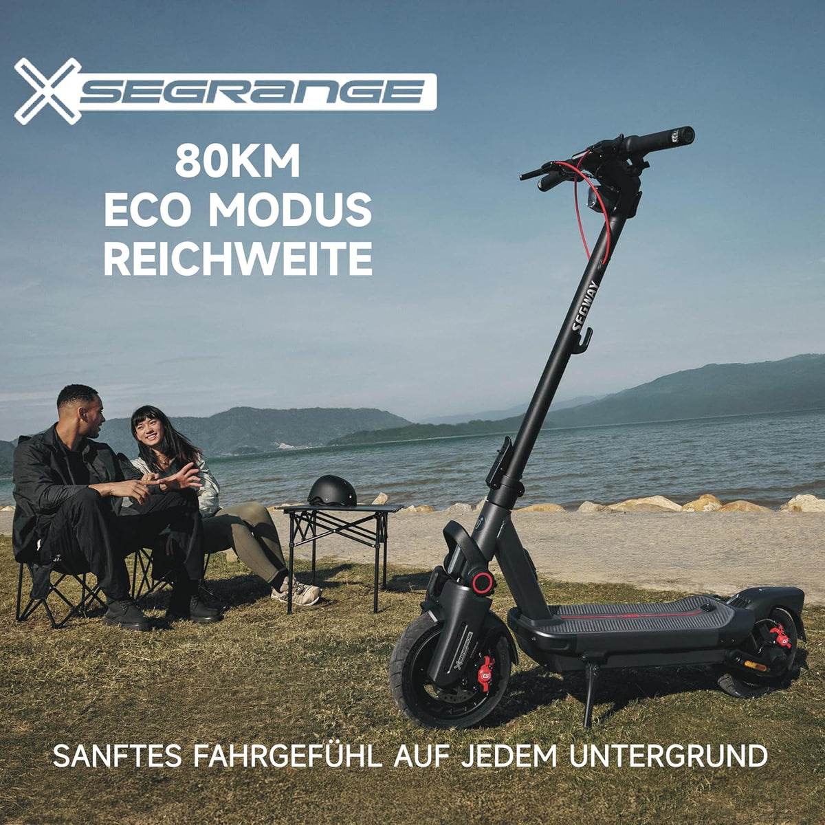 Electric Scooter with Road-Legal Certification, 80km Eco Mode Range, Dual Hydraulic Suspension, 130kg Load Capacity