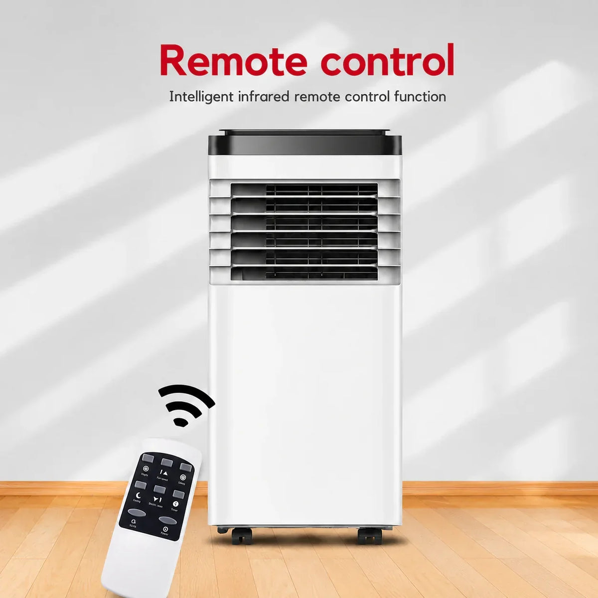 7,000 BTU 4-in-1 Portable Air Conditioner — Cooling, Heating, Fan & Dehumidifier, Class A, 24hr Timer, Remote Control